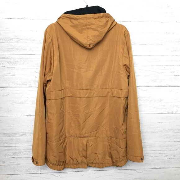 Killion Men's Mustard Yellow Anorak Jacket Hooded Zip and Snap Closure Pockets M - Picture 8 of 9